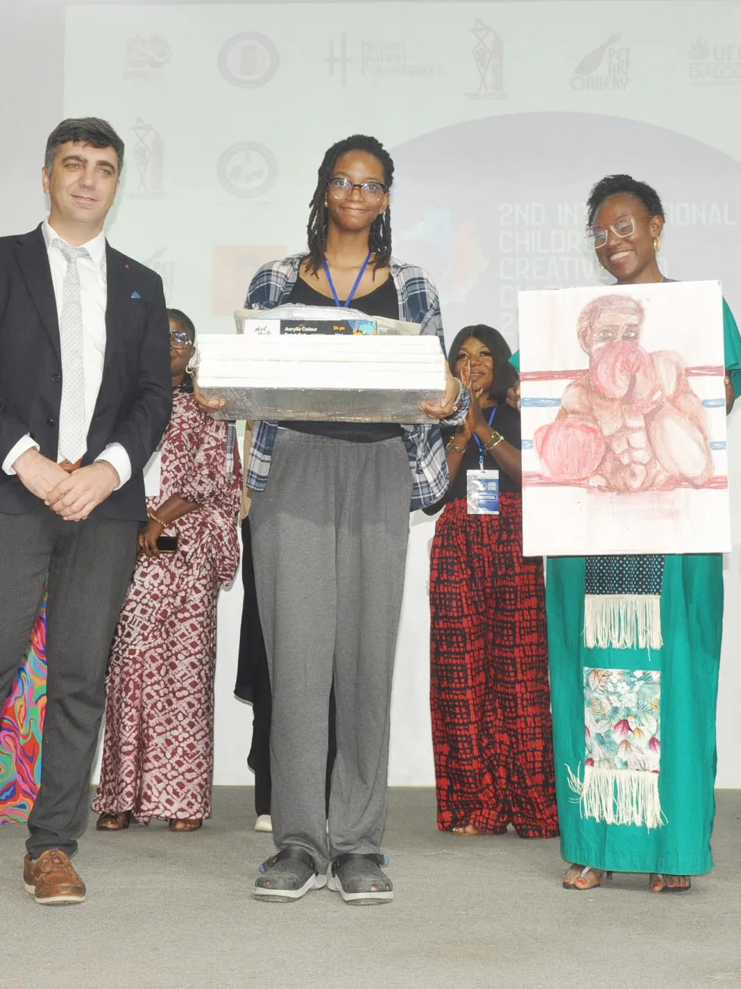 Gosifenna Okoro receiving her award